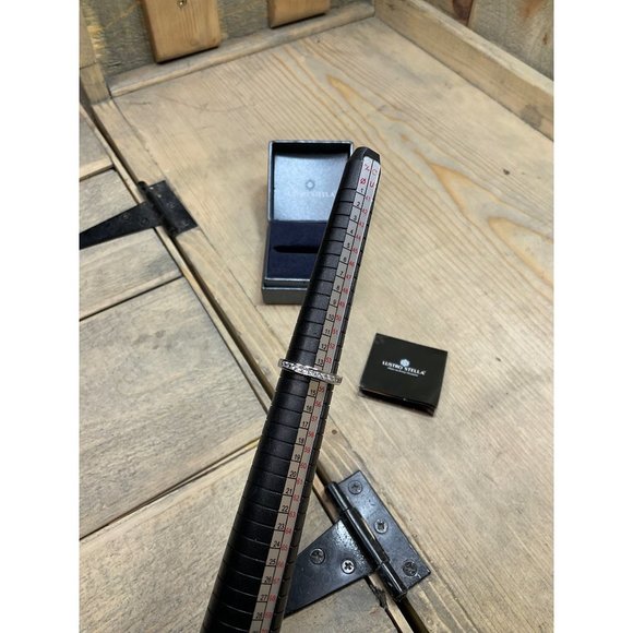 SZ 7 Lustro Stella Sterling Silver Bridal Set Rings 925  Large Stone - Picture 5 of 9